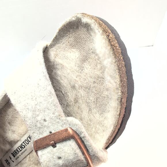 Birkenstock Women's Arizona Rivet Shearling Wool Sandals Size 36 (us 5) - Picture 2 of 7